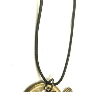 Crocodile Pendant Necklace Leather Cord Handmade Statement Jewelry